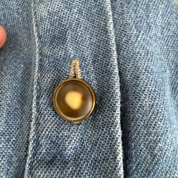 Sigrid Olsen Denim Button Down Embroidered Blouse Size XL - Picture 3 of 12